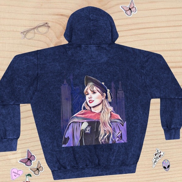 Taylor Swift NYU Welcome to New York Unisex Mineral Wash Hoodie - Picture 2 of 3